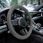 Car Steering Wheel Cover, Thin Anti-Skid Silicone Steering Wheel Cover for Men & Women, Universal Automotive Interior Accessories for Most Cars (Grey)
