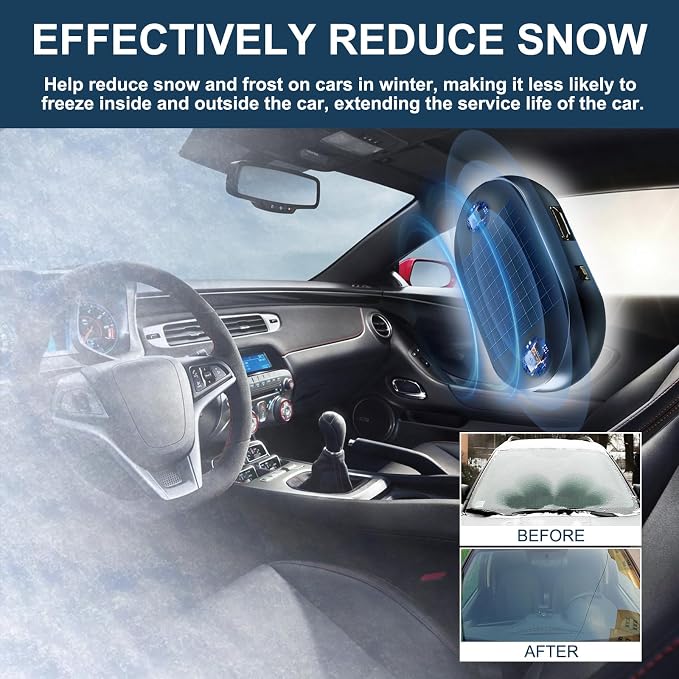 Valentines Day Gifts 4 Packs Car Interference Antifreeze Instrument,Solar AntiFreeze Electromagnetic Car Snow Removal Device,Portable Car Defroster,Fast and Efficient Ice Scrapers for Windshield