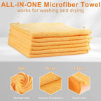 Microfiber Cleaning Cloths for Cars 16 x 16 Inch Ultra Absorbent Car Towels Drying Reusable Cleaning Supplies House Kitchen Window Microfiber Towel(Yellow,60 Pcs)