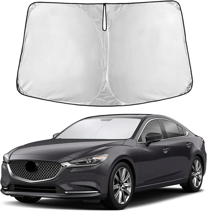 Windshield Sunshade Compatible for Mazda 6 2014-2019 2020 2021, Sun Visor for Front Windshield & Window Sun Shade Cover, UV Heat Blocker & Protector, Car Accessories