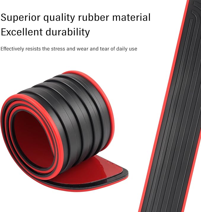 4PCS Car Door Sill Protector,Anti-Scratch & Waterproof Car Door Sills Scratch Protection,Universal Car Exterior Accessories Automotive Door Entry Guard for Car,Truck,SUV (Black Red, Width 2.36")
