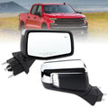 Right Passenger Side Mirror Compatible With 2019-2025 Chevy Silverado 1500 With Power Folding Heated Turn Signal Puddle Light Memory Temperature Sensor Blind Spot Chrome Replace#84898868(16Pins)