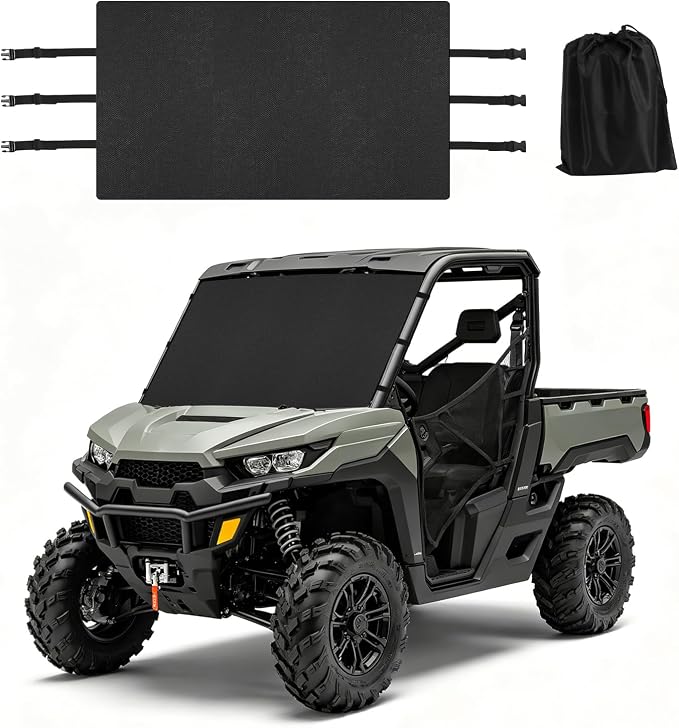 800D UTV Windshield Snow Cover Compatible with Can-Am Defender 2016-2025 and Polaris Ranger XP 1000 2017-2025 (Not RZR), Waterproof Transport Windshield Protector UTV Frost Sunshade Cover