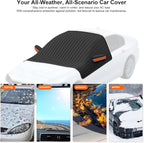 All-Season Magnetic Windshield Cover for Ice and Snow,Foldable Winter Snow Cover for Side Mirror Protection,Waterproof Frost Guard for Car, SUV & Truck,Easy Install & Storage Bag