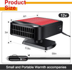 Car Heater, 200W 12V Portable Car Heater 360°Rotation 2 in 1 Heating & Cooling Fan Windshield Demisting Defroster Plug Into Cigarette Lighter for All Cars