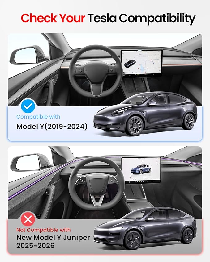 Tesla Model Y Accessories - Mud Flaps [Protect Paint, No Drilling Required] All-Weather Splash Guard Body Kits for Model Y 2019-2024, Black (Set of 4)