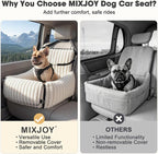 6-in-1 Dog Car Seat for Small/Medium Dogs up to 25 lbs, Multi-Functional Dog Carrier for Car with Detachable Washable Cover, Pet Travel Bed with Clip-On Safety Leash, Beige
