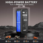 ZUZEE Tire Inflator Portable Air Compressor - 4X Faster Inflation, 150PSI Air Pump for Car Tires with Digital Pressure Gauge/LED Light, Portable Tire Inflator for Car, Moto, Bike, Ball, etc(Black)