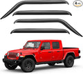 Window Visors Rain Guards for 2020-2026 Jeep Gladiator, Out-Channel Window Vent Wind Deflectors Visors Shades for 20-26 Gladiator