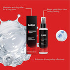 Car Glass Anti Fog Spray - Instant Automotive Defogger for Clear Visibility, Portable Glass Cleaner with Fast Fog Removal, Protective Coating for Driving, Shower Doors, Rainy Conditions