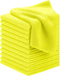 Microfiber Cleaning Cloths (Value Pack of 12) - Size 12 x 12 Inches, Highly Absorbent Cleaning Rags, Lint Free, Reusable and Washable, Microfiber Towels for Cars