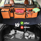 Deluxe Leather Trunk and Backseat Organizer for Car SUVs & RVs, Detachable Storage Modules with Built-in Cooler, Patent Pending