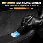 MVEQRRN 9PCS Car Detailing Brushes Set, Boar Hair Detail Brushes,Car Detailing Wheel Kit (Black) | Soft & Stiff Bristle Detail Brush, Scratch-Free Rim & Tire Cleaning Kit, Interior & Exterior Wheel Brush for Cars,Trucks,SUV