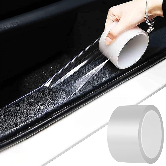 Anti-Scratch Anti-Collision Adhesive Strip Car Door Edge Guard Protector Strip Car Door Scuff Plate Protectors Transparent Invisible Tape for Rear Bumper/Door(33Ft x 2In)