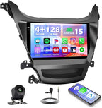 4+128G Android 15 Car Stereo for Hyundai Elantra 2014-2016, 9” Touchscreen Radio with CarPlay, Android Auto, Bluetooth, GPS Navigation, WiFi, DSP, FM, RDS + AHD Backup Camera