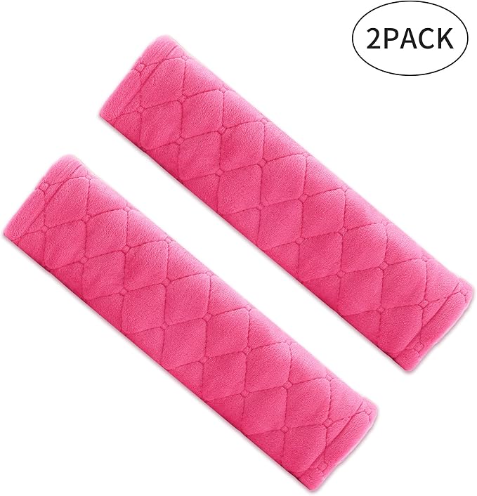 Soft Auto Seat Belt Cover Seatbelt Shoulder Pad Cushions 2 PCS for a More Comfortable Driving Universal Fit for All Cars and Backpack Watermelon Red