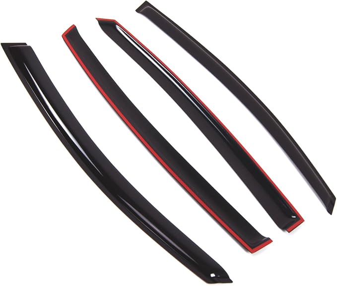 WD2-841 Dark Smoke 4 Pcs Set Window Visor (Outside Mount) Deflector Rain Guard Compatible with 2012-2016 Subaru Impreza Hatchback