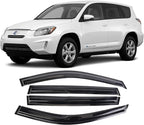 Tape-On Window Visors Deflectors Rain Guards 4 Piece Set ‎Compatible with 2006-2012 Toyota Rav4
