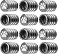 Tire Valve Stem Caps Cover - (12 Pack) Tire Air Caps Metal with Plastic Liner Corrosion Resistant Leak-Proof Dog Paw Print for Car Truck Motorcycle Bike Grey