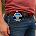 Holster Clip Compatible with Nicotine Pouch Tins, Belt or Car Sun Visor Accessory - Fun, Functional & Discreet Pouch Holder for On-The-Go Use - Universal for 2.75" Tins