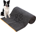 Super Absorbent Microfiber Bath Towel for Dogs and Cats - 30 x 50 Inch, Dark-Gray, Suitable for Small, Medium, Large Pets