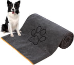 Super Absorbent Microfiber Bath Towel for Dogs and Cats - 30 x 50 Inch, Dark-Gray, Suitable for Small, Medium, Large Pets