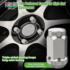Golf Cart Wheel Lug Nuts for EZGO & Club Car, 1/2"-20 Size Chrome 16 PCS