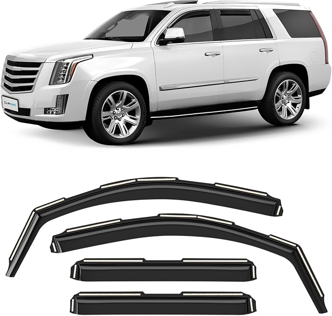 in-Channel Incredibly Durable Rain Guards for Cadillac Escalade 2015-2020, Original Window Deflectors, Vent Window Visors, Vent Deflector, 4 pcs. - 615289