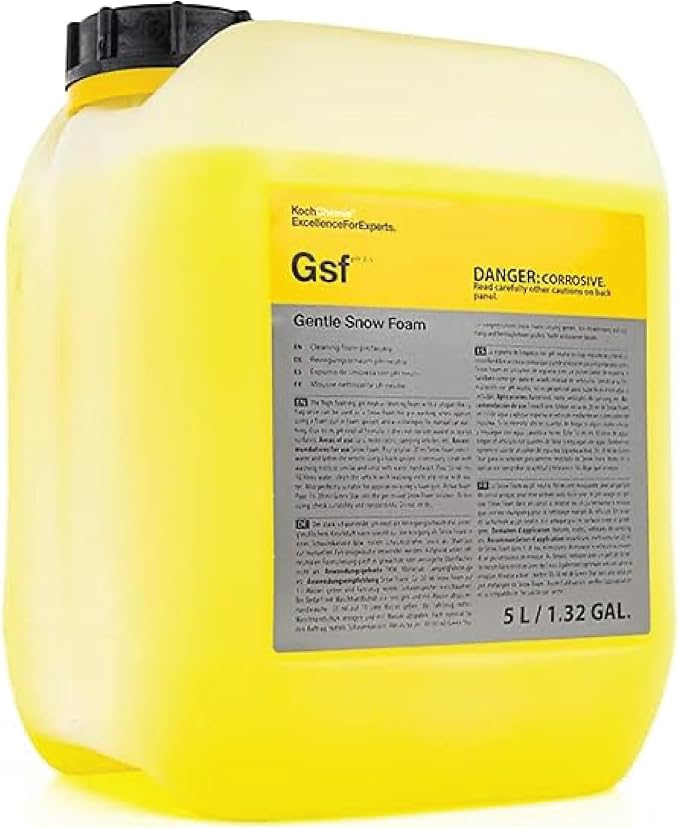 Gentle Snow Foam - pH Neutral Pre-Cleaning; Works With Foam Cannons & Sprayers; Manual Washing; Safe on Wax & Sealed Surfaces; Cherry Fragrance (5 Liters)