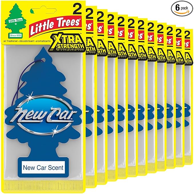 Car Air Freshener | Xtra Strength Provides Long-Lasting Scent for Auto or Home | Extra Boost of Fragrance | New Car Scent, 24 Air Fresheners (Pack of 6)