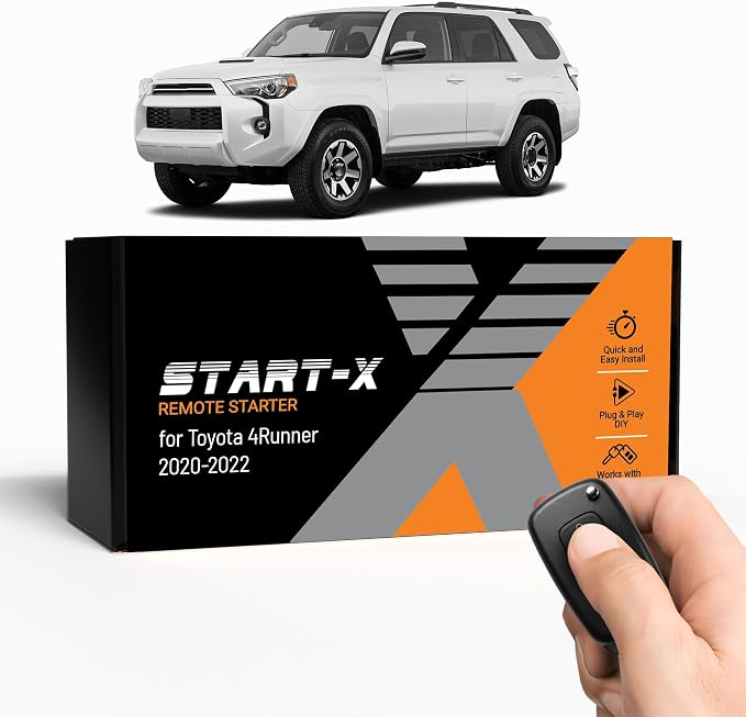 Remote Starter Kit for Toyota 4Runner (2020, 2021, 2022) Vehicles | Key Ignition | Plug & Play Install | Lock 3X to Remote Start | Zero Wire Splicing