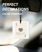 Funky Leopard Print Orange Car Air Freshener 4 Pcs, Cheetah Print Lucky 8 Ball Ace Card Square Hanging Air Freshener for Closet Drawer Books, Girly Y2k Car Accessories Mirror Decor for Women