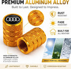 Car Tire Valve Stem Caps for Automobiles,Dust Caps Compatible with Audi A1 A3 RS3 A4 A5 A6 A7 RS7 A8 Q3 Q5 Q7 R8 S Series Car Tires，Alloy Leak-Proof Valve Cover