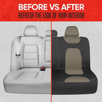 AquaShield Waterproof Beige Rear Split Bench Seat Covers for Trucks Rear Seat Cover Only - Black Car Seat Covers, Back Seat Cover Only - Durable Neoprene Spill Resistant for Kids & Dogs