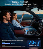 Smart Car Air Fresheners, Ambient Light & Mist, Auto On/Off, Adjustable Intensity Car Air Freshener Diffuser, Fragrance Lasts 6 Months, Built-in Battery, Scent Refill X2 - Osmanthus Orchid