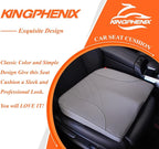 Premium Car Seat Cushion, Memory Foam Driver Seat Cushion to Improve Driving View- Coccyx & Lower Back Pain Relief - Seat Cushion for Car, Truck, Office Chair (Leather Gray)