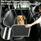 Dog Car Seat Cover for Back Seat, Non-Slip Backseat Cover for Dogs in Car, with Mesh Window Scratch Proof Waterproof Back Seat Protector for Trucks SUVs Most Cars (Black)