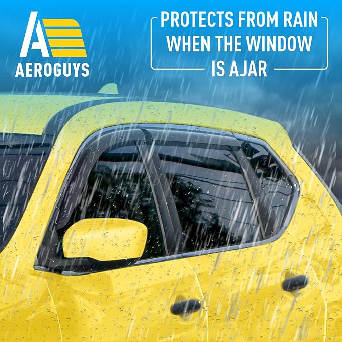 Extra Durable Window Deflectors Tape-On Window Visors Rain Guards Fit for Nissan Rogue 2014-2020, Sun Visors, Wind Vent for Shades, Exterior Car Accessories - 4pcs. AG0287