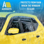 Extra Durable Window Deflectors Tape-On Window Visors Rain Guards Fit for Nissan Rogue 2014-2020, Sun Visors, Wind Vent for Shades, Exterior Car Accessories - 4pcs. AG0287