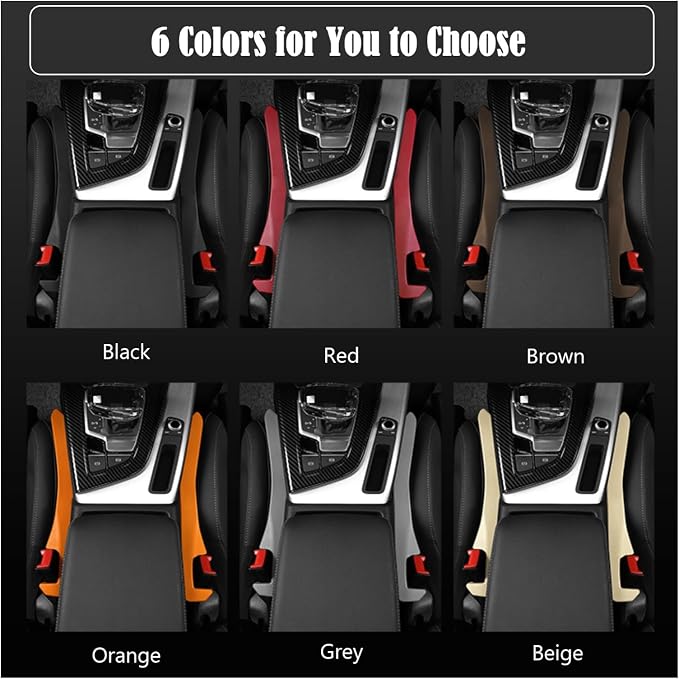 2Pcs Car Seat Gap Filler PU Leather, Auto Crevice Catcher Drop Blocker to Fill The Side Seat and Console Gap, Universal Vehicle Interior Accessories for Car, SUV, Truck (Beige)