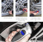 Digital Tire Pressure Gauge, 150PSI 4 Settings High Accuracy Tire Gauge with Backlit LCD and Non-Slip Grip, Easy to Read Air Pressure Gauge for Cars, Trucks and Bicycles (Red)