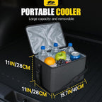 Car Trunk Organizer with Cooler - 95L Collapsible Trunk Organizer with Lid, Trunk Storage Organizers for SUV Truck Van with Adjustable Straps and Non Slip Bottom (Black, XX-Large with Cooler)