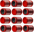 Tire Valve Stem Cap Cover - (12 Pack) Tire Air Caps Metal with Plastic Liner Corrosion Resistant Leak-Proof for Car Truck Motorcycle SUV and Bike Red