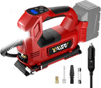 Cordless Tire Inflator Air Compressor Compatible with Milwaukee 18V Battery,160PSI Portable LED Light Handheld Pump with Digital Pressure Gauge Cars Motorcycles Bikes Balls(Battery Not Included)
