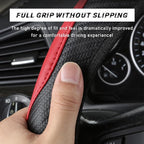 Car Steering Wheel Cover, 15 Inch Leather Breathable Auto Steering Wheel Protector, Comfortable Non-Slip Vehicle Steering Wheel Covers, Universal Car Accessories (Gray, with Lining)