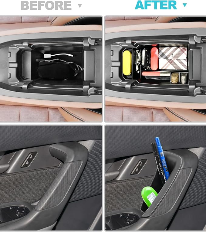 5Pcs for 2023-2026 Mazda CX50 Center Console & Door Handle Organizer | for 2023-2026 Mazda CX-50 Accessories Console Armrest Tray Side Door Trash Container Storage Door Handle Pocket Insert