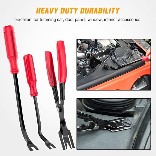 238Pcs Trim Removal Tool, Auto Push Pin Bumper Retainer Clip Set Fastener Terminal Remover Tool Adhesive Cable Clips Pry Kit Car Panel Radio Removal Auto Clip Pliers