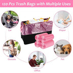 Mini Car Trash Can Bags for Auto Trash Bin, 120 Count Small Garbage Organizer Bags Tear-Resistant, Liner Refills (Vehicle Trash Can is not Included), Pink