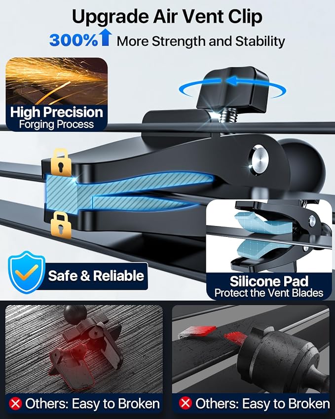 【Upgraded Strongest Suction & Pro Military-Grade】Ultimate Car Phone Mount【360°Rotatable Suction】Cell Phone Holder Truck Stand for Dashboard Windshield Vent for iPhone 17 Pro Max Samsung,Graphite Black