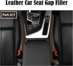 Leather Car Seat Gap Filler Universal for Car, SUV, Truck Fit Organizer Fill The Gap Between Seat and Console Stop Things from Dropping, Set of 2 (Brown)